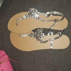 David’s bridal silver sparkly sandals. Never worn Size 11 NWOT